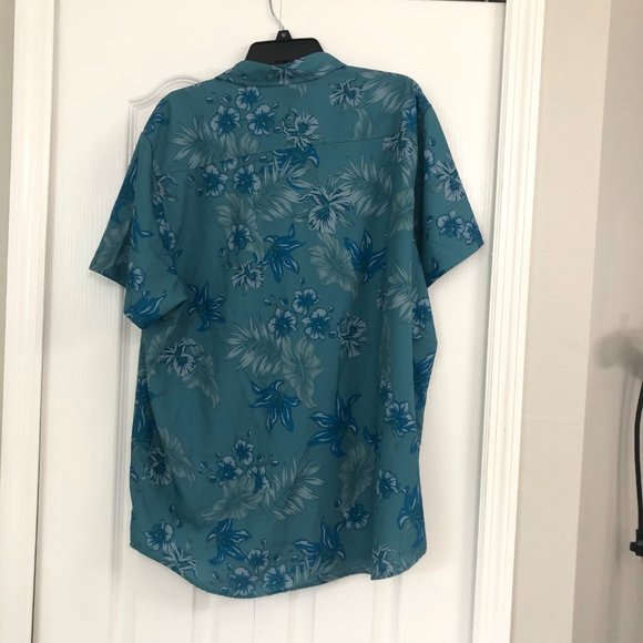 NWT seapointe mens tropical Hawaiian woven shirt blue XXL - Picture 4 of 5